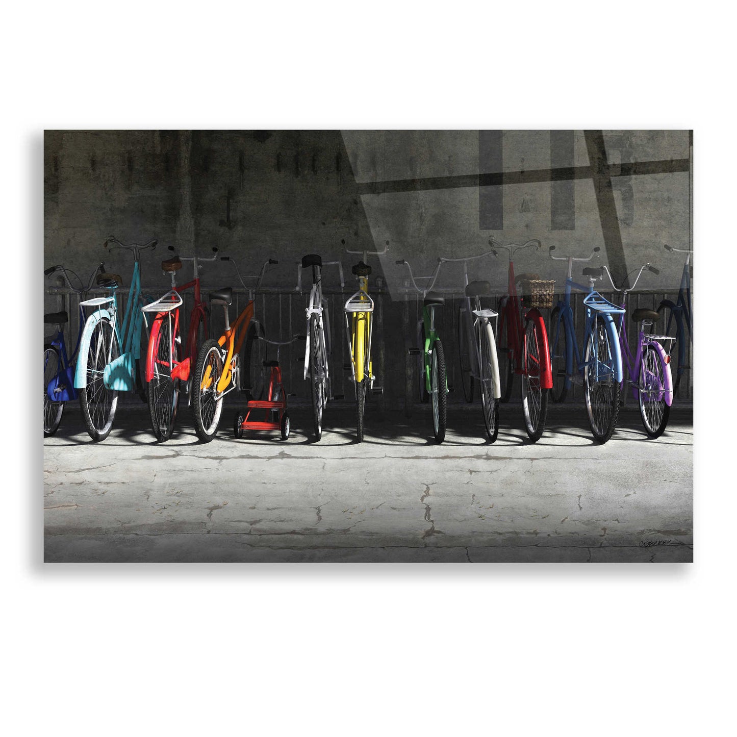 Epic Art 'Bike Rack' by Cynthia Decker, Acrylic Glass Wall Art,24x16