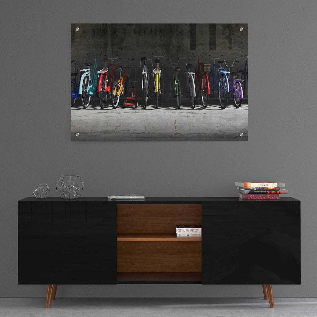 Epic Art 'Bike Rack' by Cynthia Decker, Acrylic Glass Wall Art,36x24