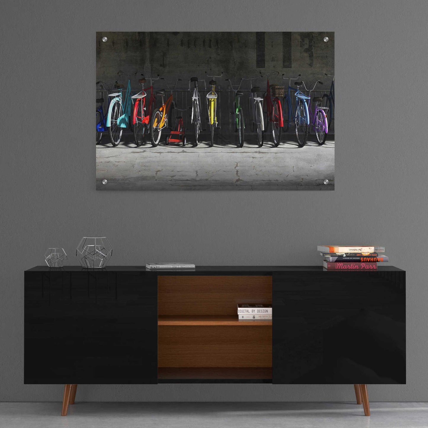 Epic Art 'Bike Rack' by Cynthia Decker, Acrylic Glass Wall Art,36x24