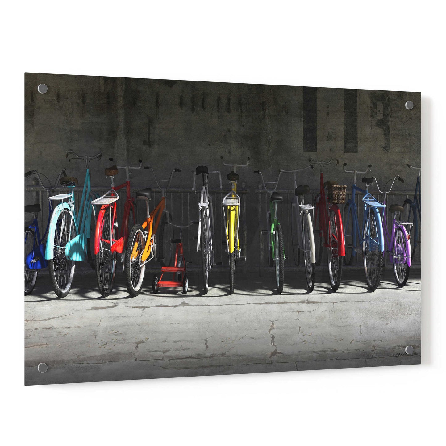 Epic Art 'Bike Rack' by Cynthia Decker, Acrylic Glass Wall Art,36x24