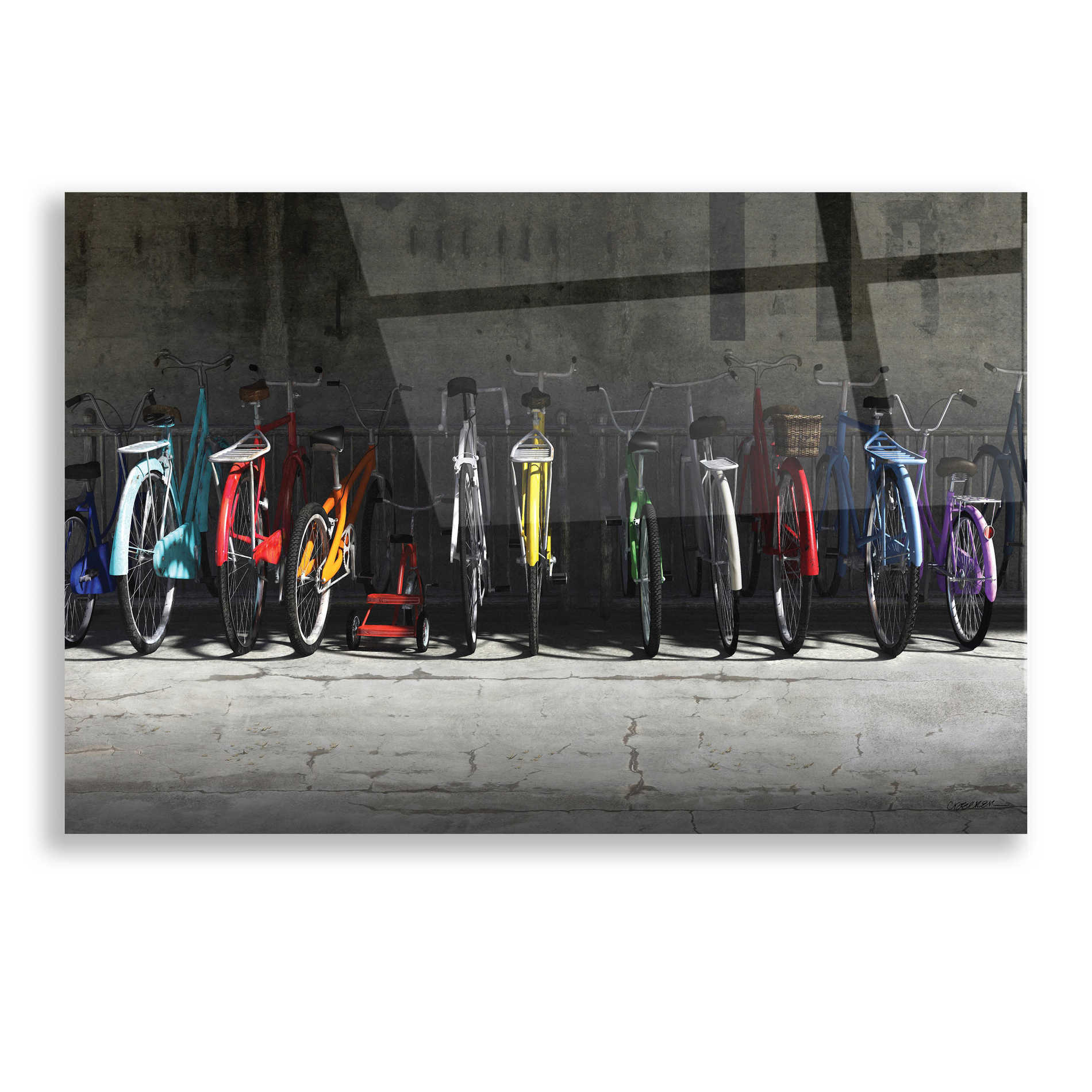 Epic Art 'Bike Rack' by Cynthia Decker, Acrylic Glass Wall Art