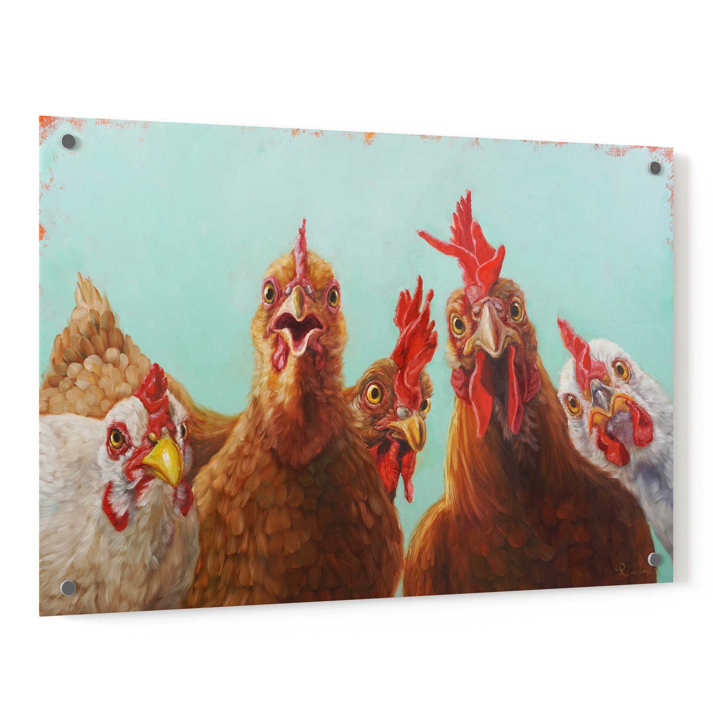 Epic Art 'Chicken for Dinner' by Lucia Heffernan, Acrylic Glass Wall Art,36x24