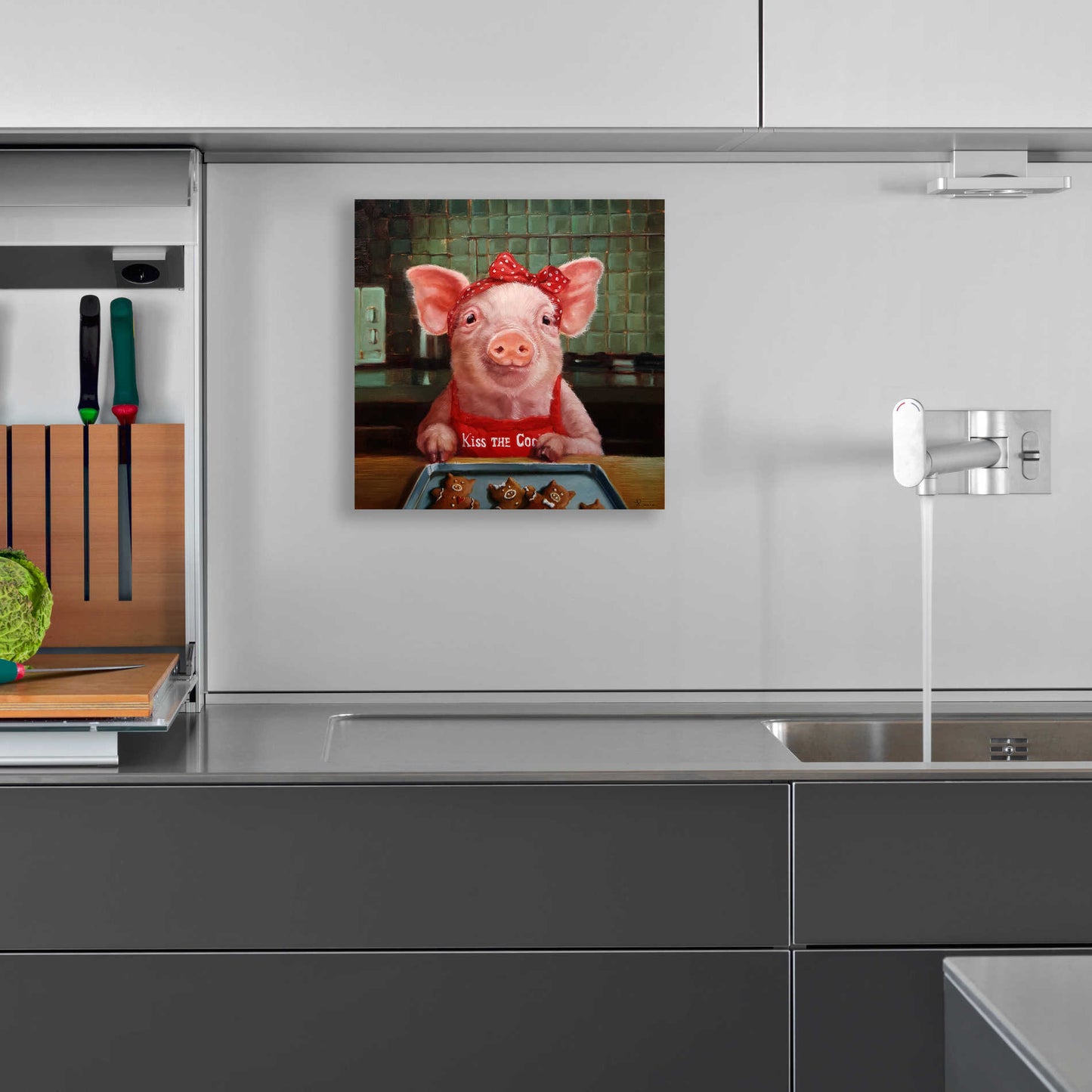 Epic Art 'Gingerbread Pigs' by Lucia Heffernan, Acrylic Glass Wall Art,12x12
