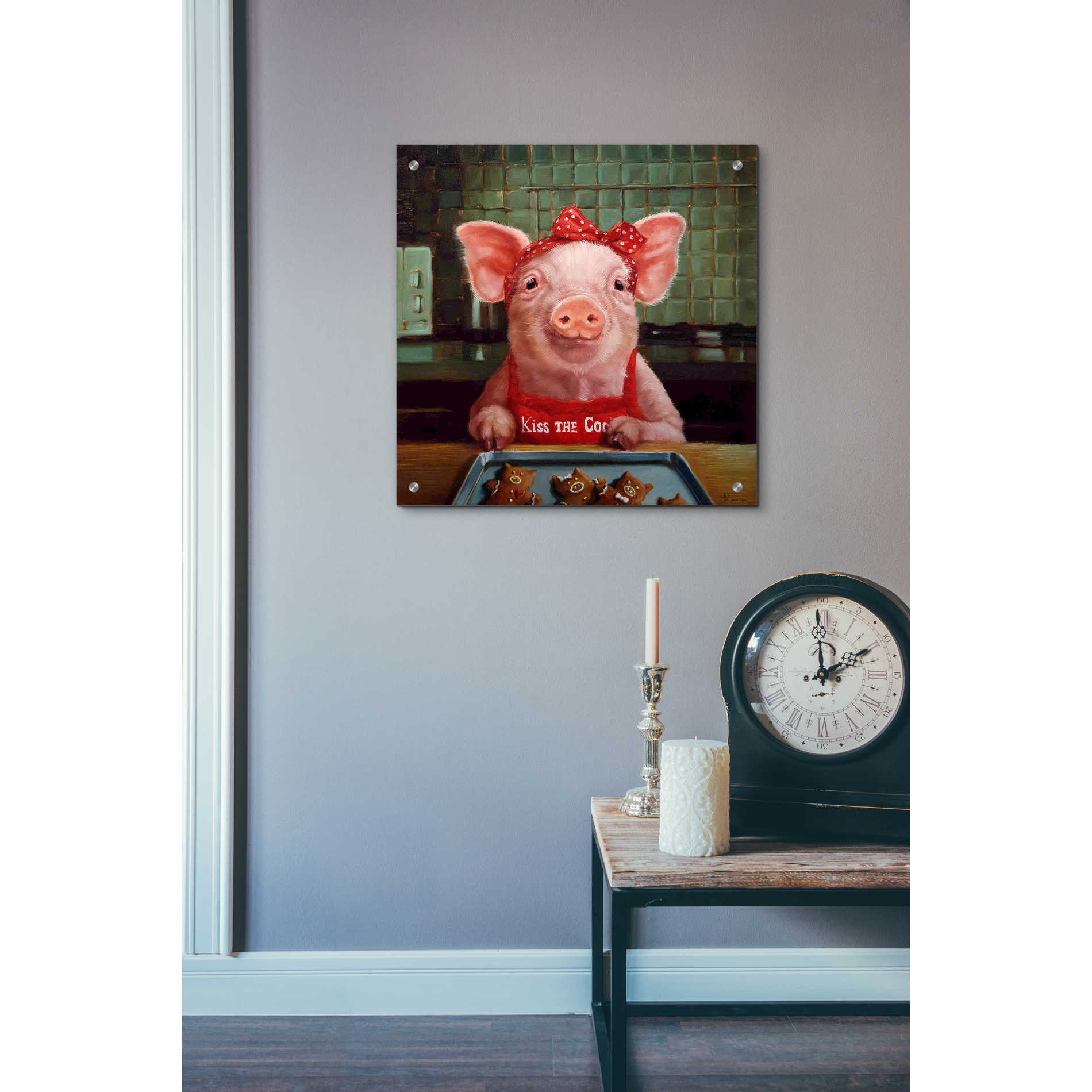 Epic Art 'Gingerbread Pigs' by Lucia Heffernan, Acrylic Glass Wall Art,24x24