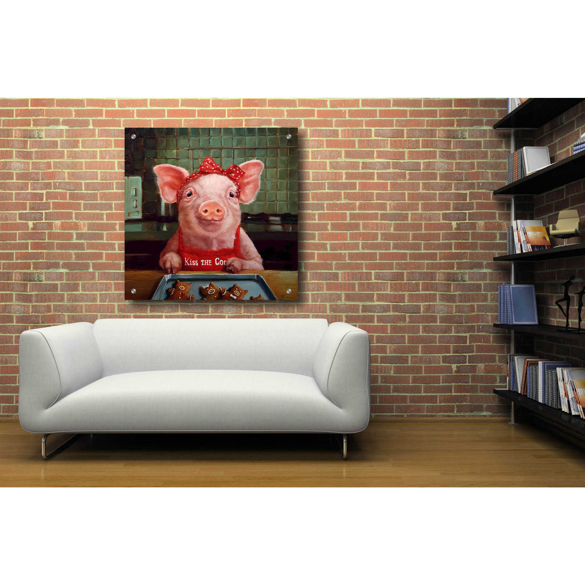 Epic Art 'Gingerbread Pigs' by Lucia Heffernan, Acrylic Glass Wall Art,36x36