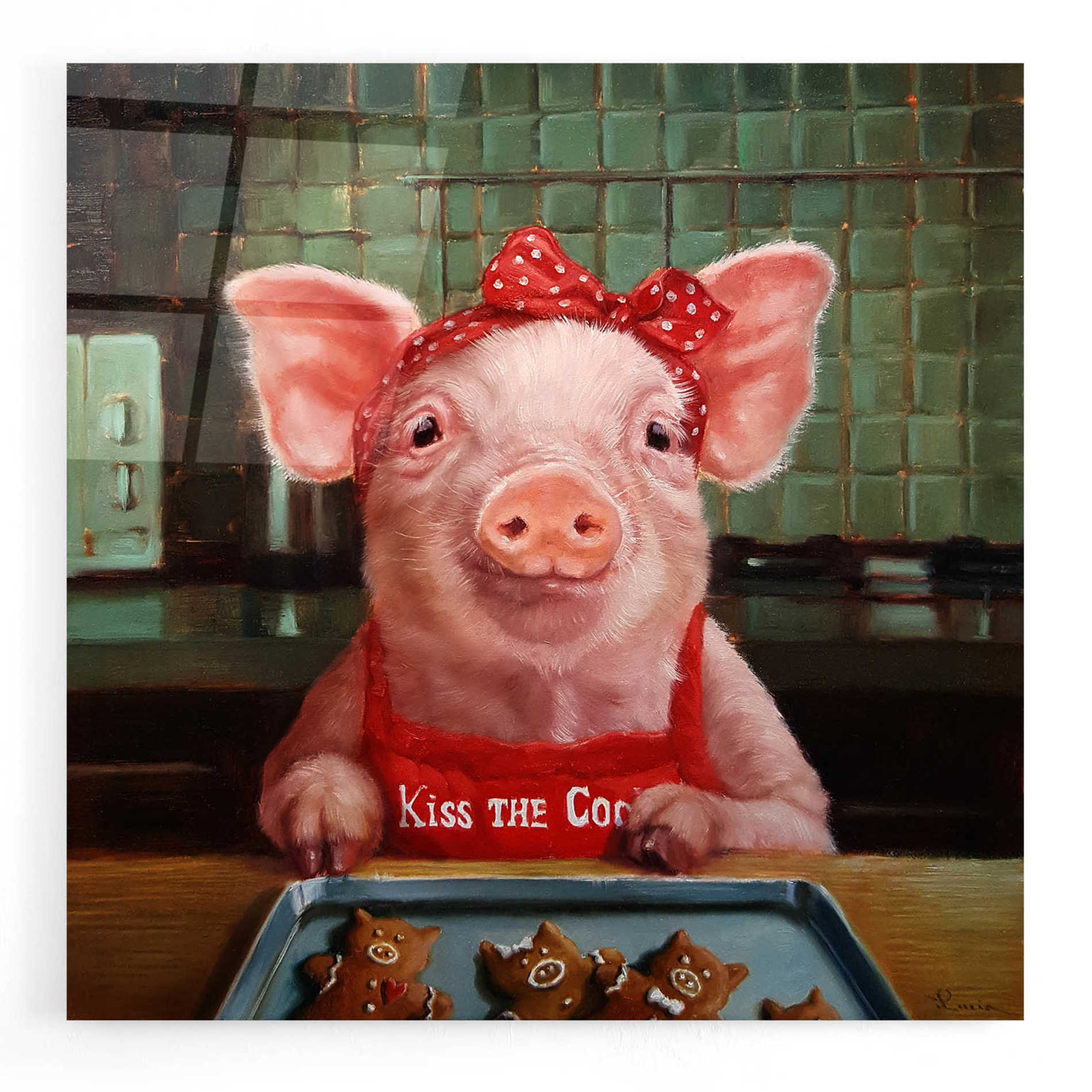 Epic Art 'Gingerbread Pigs' by Lucia Heffernan, Acrylic Glass Wall Art