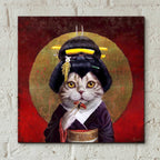 Epic Art 'Kyoto Kitty' by Lucia Heffernan, Acrylic Glass Wall Art,12x12