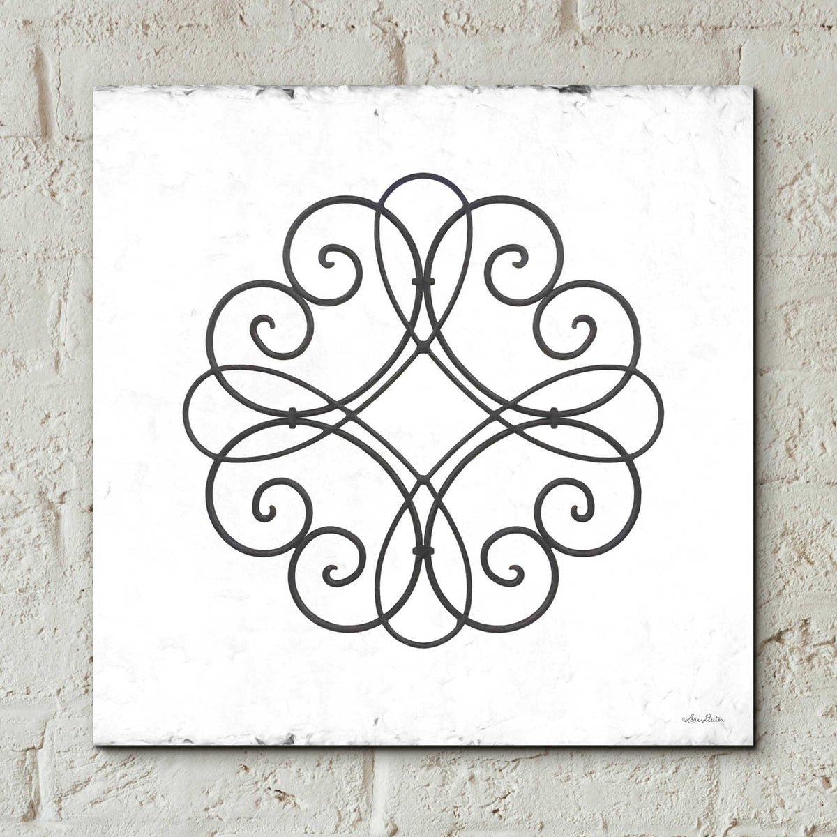 Epic Art 'Metal Art on Stucco II' by Lori Deiter, Acrylic Glass Wall Art,12x12