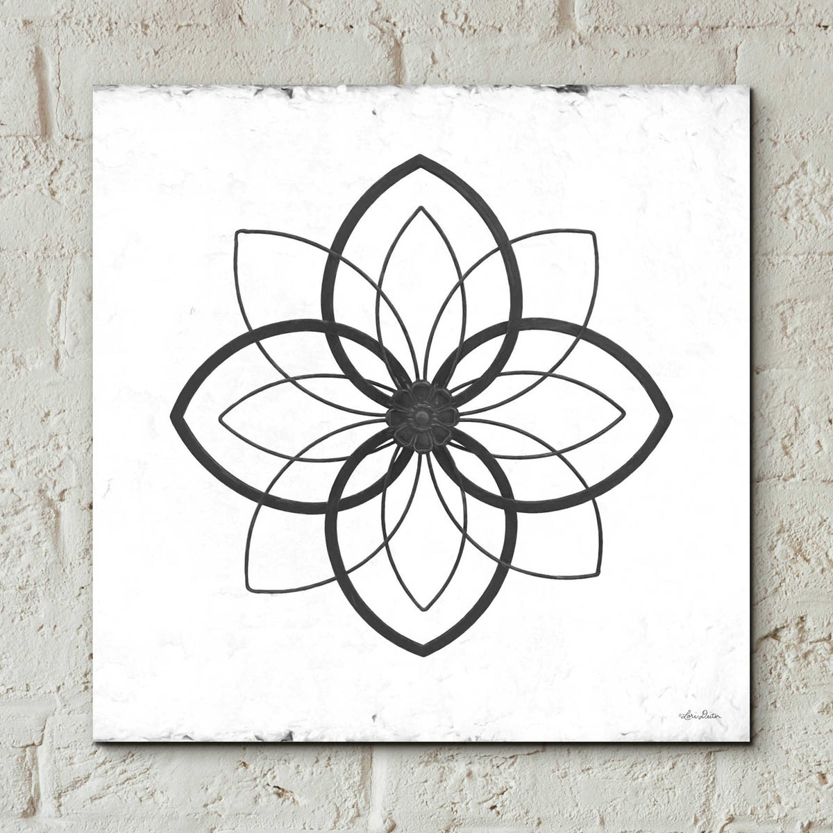Epic Art 'Metal Art on Stucco III' by Lori Deiter, Acrylic Glass Wall Art,12x12