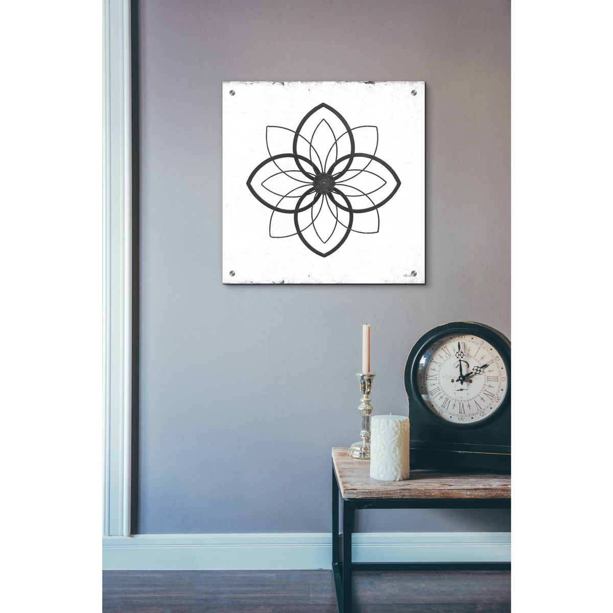 Epic Art 'Metal Art on Stucco III' by Lori Deiter, Acrylic Glass Wall Art,24x24