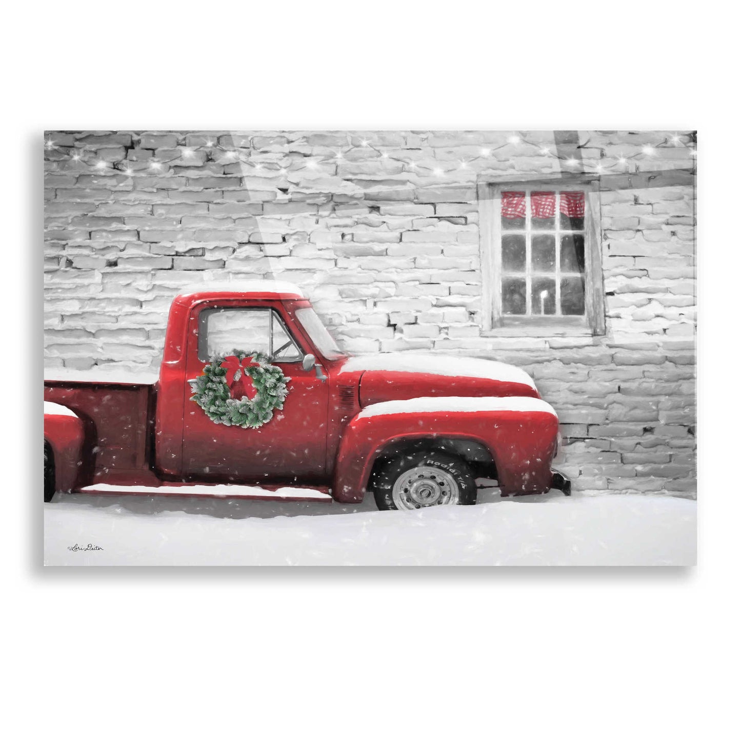 Epic Art 'Snowy Christmas Truck' by Lori Deiter, Acrylic Glass Wall Art