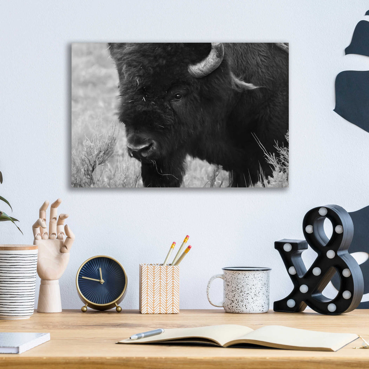 Epic Art 'Yellowstone Bison' by Lori Deiter, Acrylic Glass Wall Art,16x12