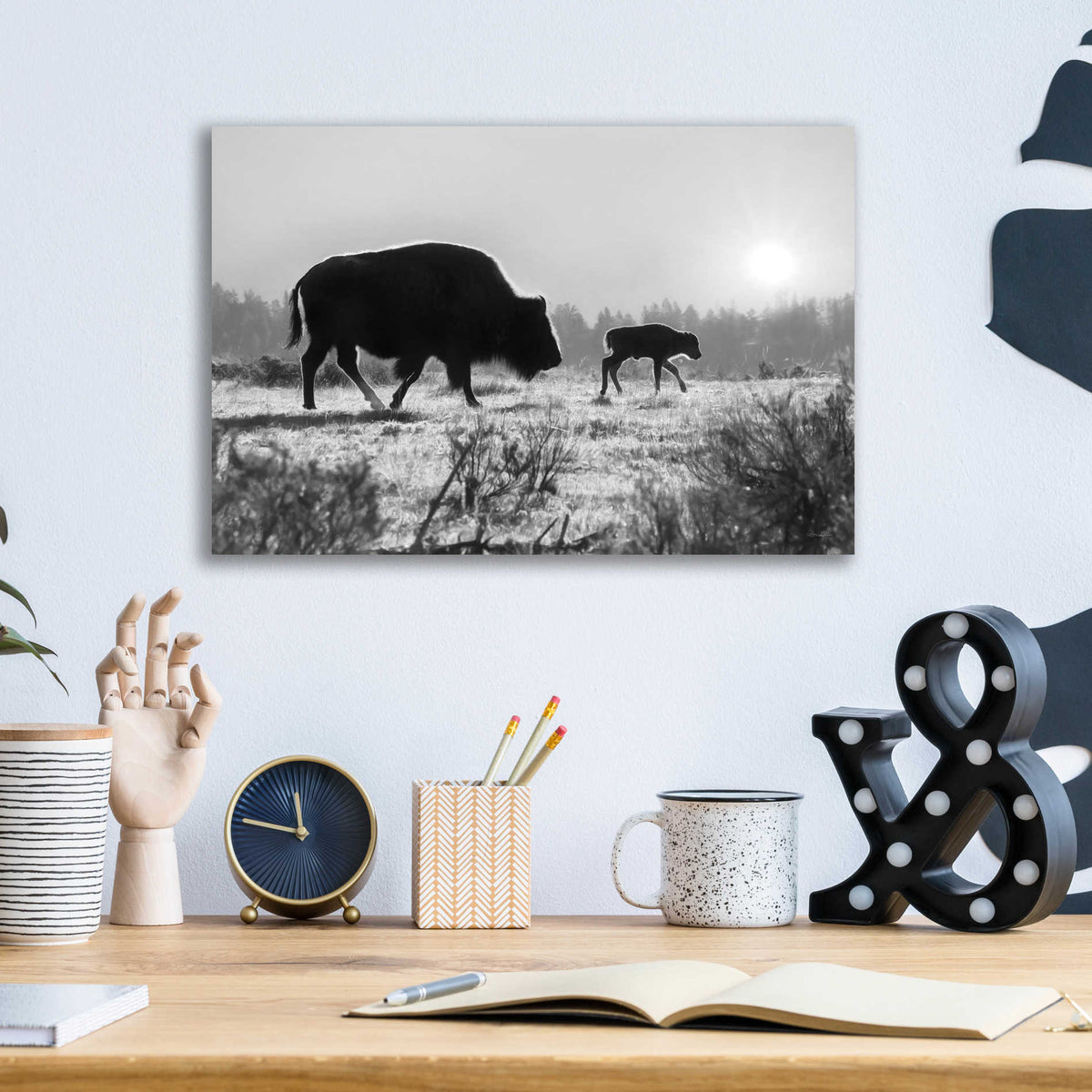 Epic Art 'Lamar Valley Migration' by Lori Deiter, Acrylic Glass Wall Art,16x12