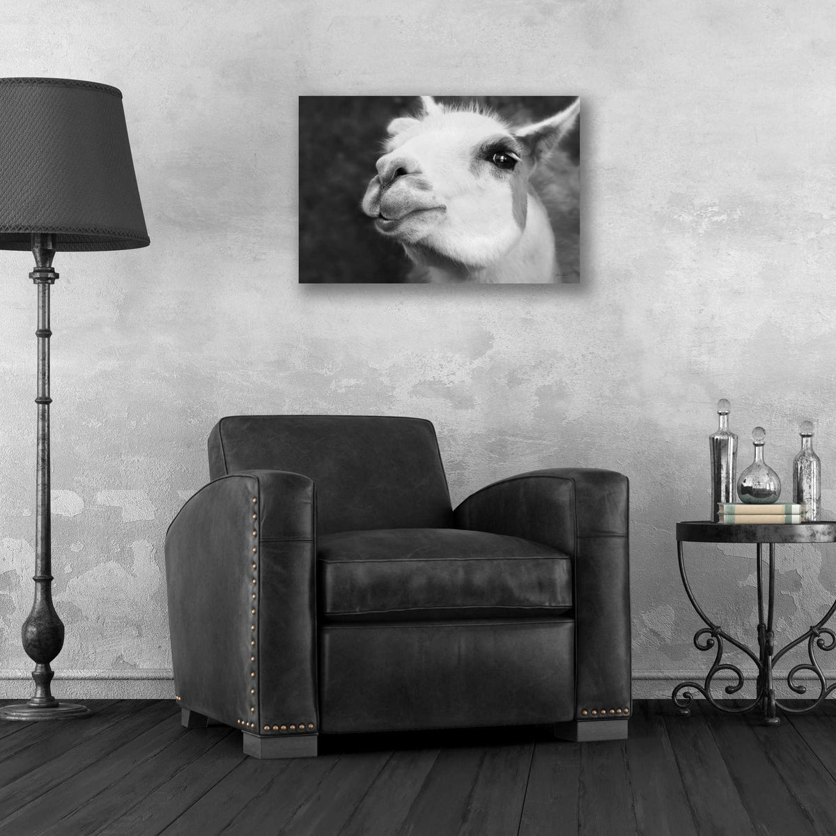 Epic Art 'Lake Tobias Alpaca' by Lori Deiter, Acrylic Glass Wall Art,24x16