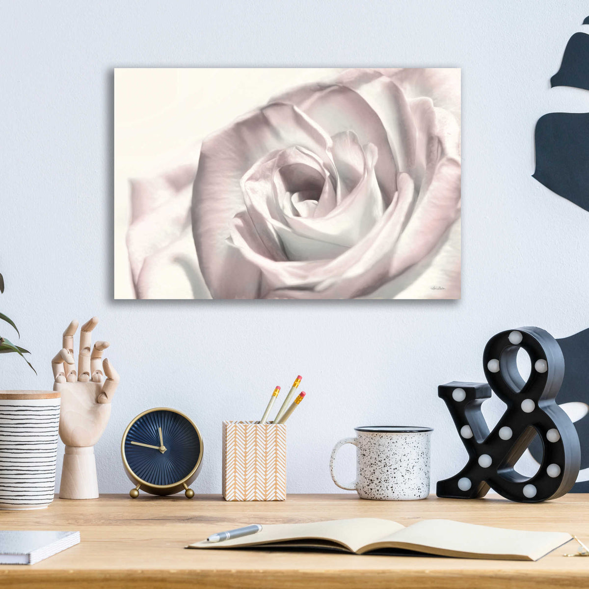 Epic Art 'Blush Rose I' by Lori Deiter, Acrylic Glass Wall Art,16x12