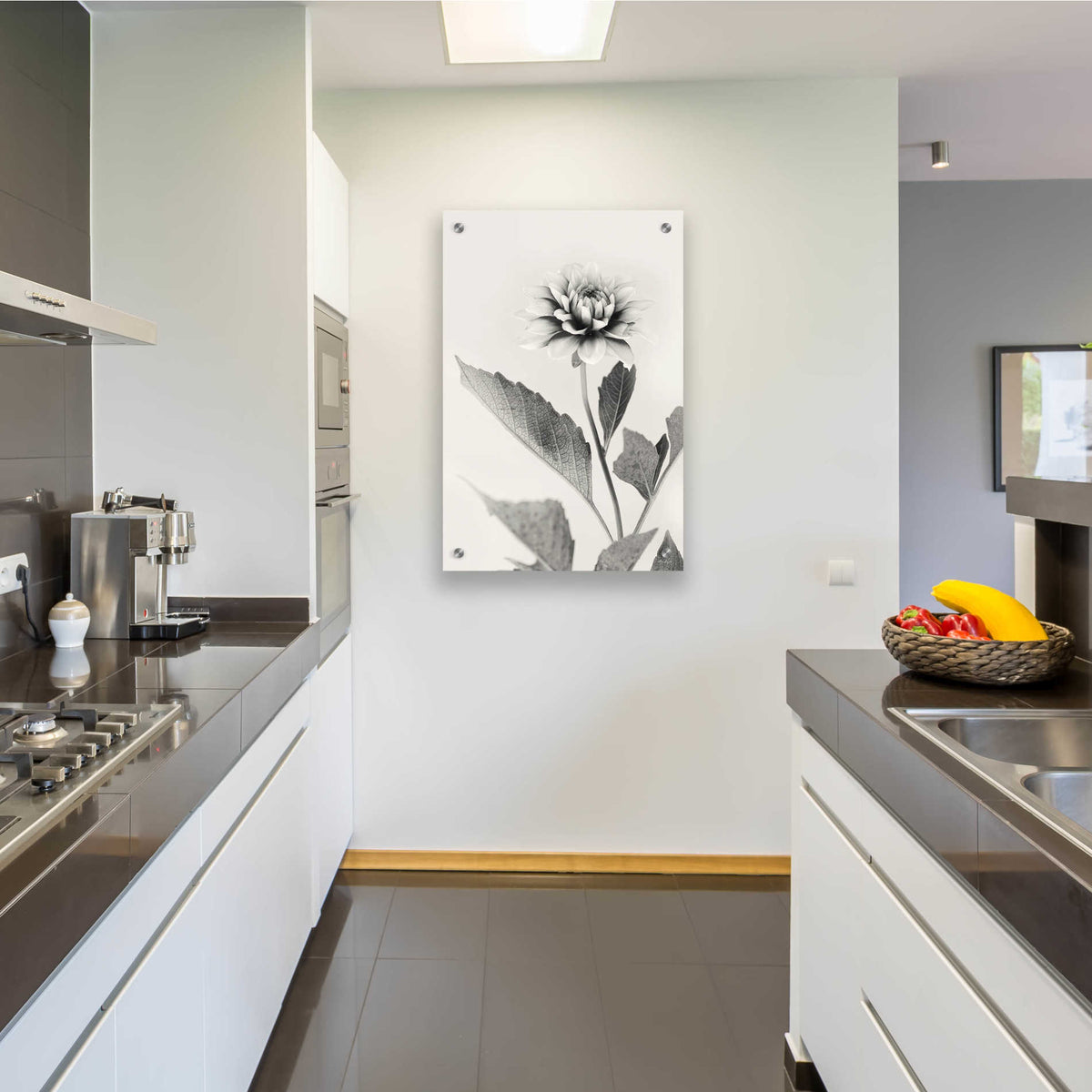 Epic Art 'White Dahlia II' by Lori Deiter, Acrylic Glass Wall Art,24x36