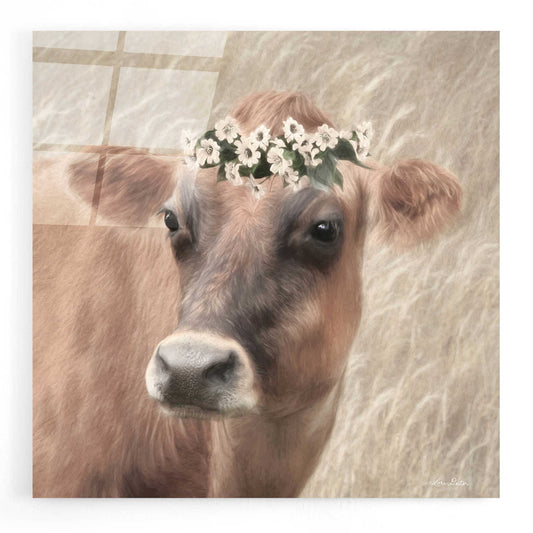 Epic Art 'Floral Cow II' by Lori Deiter, Acrylic Glass Wall Art