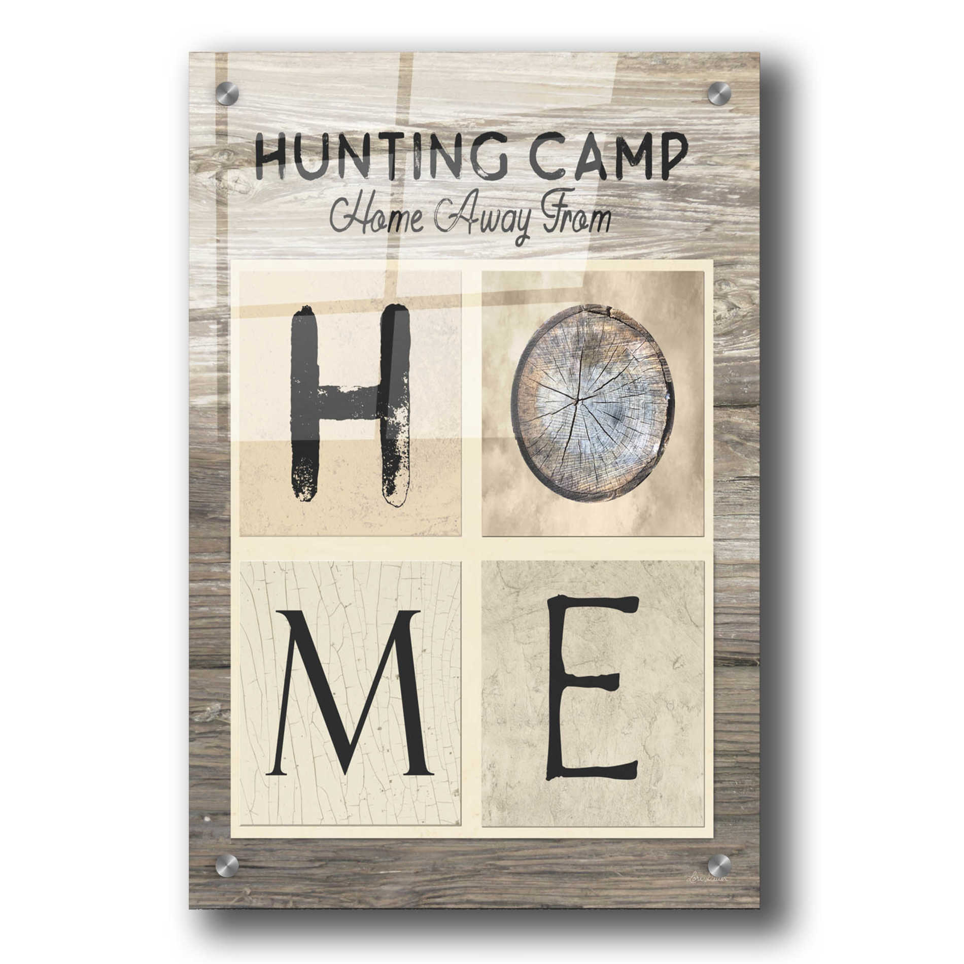Epic Art 'Hunting Camp Home Away From Home' by Lori Deiter, Acrylic Glass Wall Art,24x36