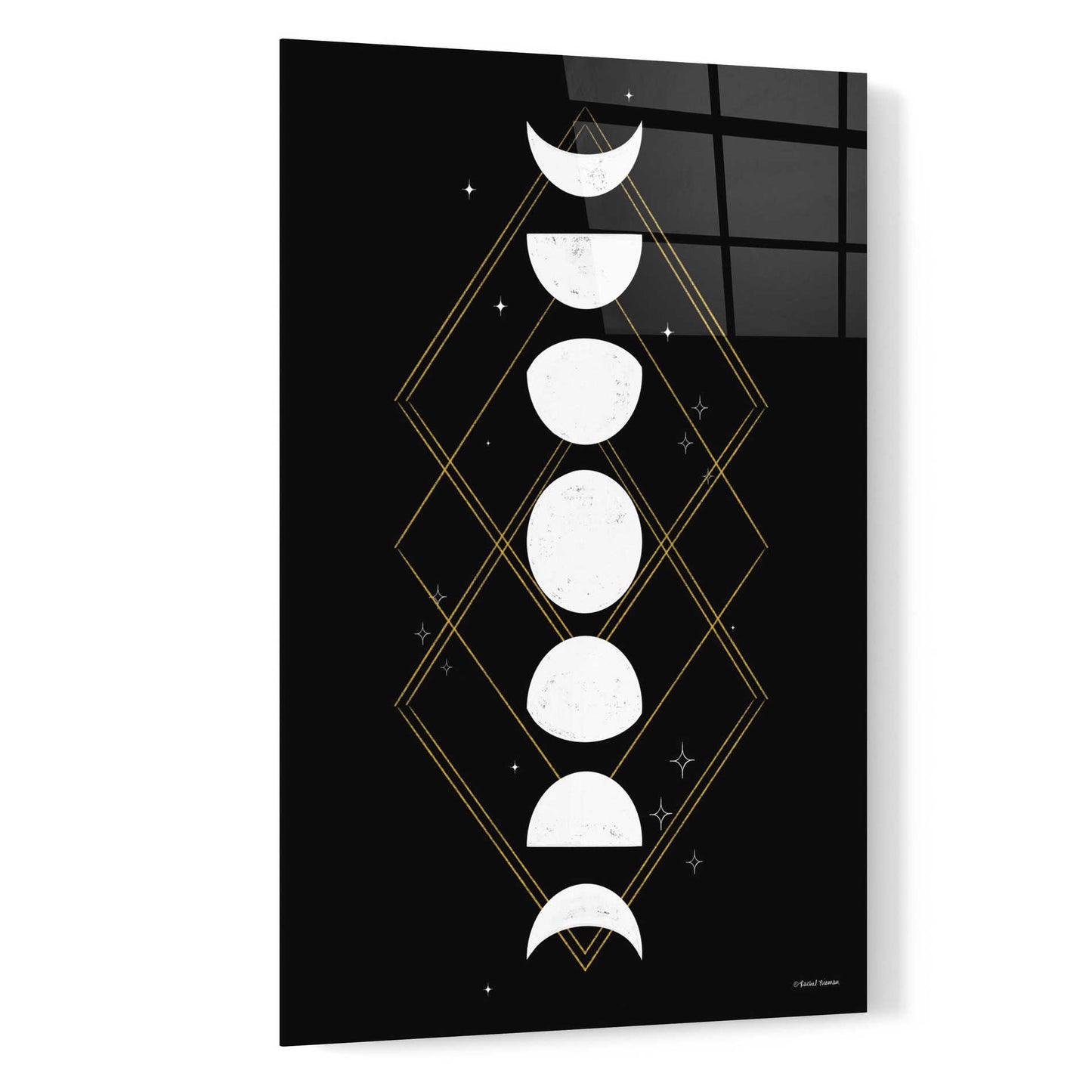 Epic Art 'Geometric Moon Phases' by Rachel Nieman, Acrylic Glass Wall Art,16x24