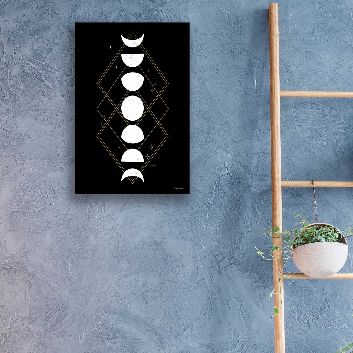 Epic Art 'Geometric Moon Phases' by Rachel Nieman, Acrylic Glass Wall Art,16x24