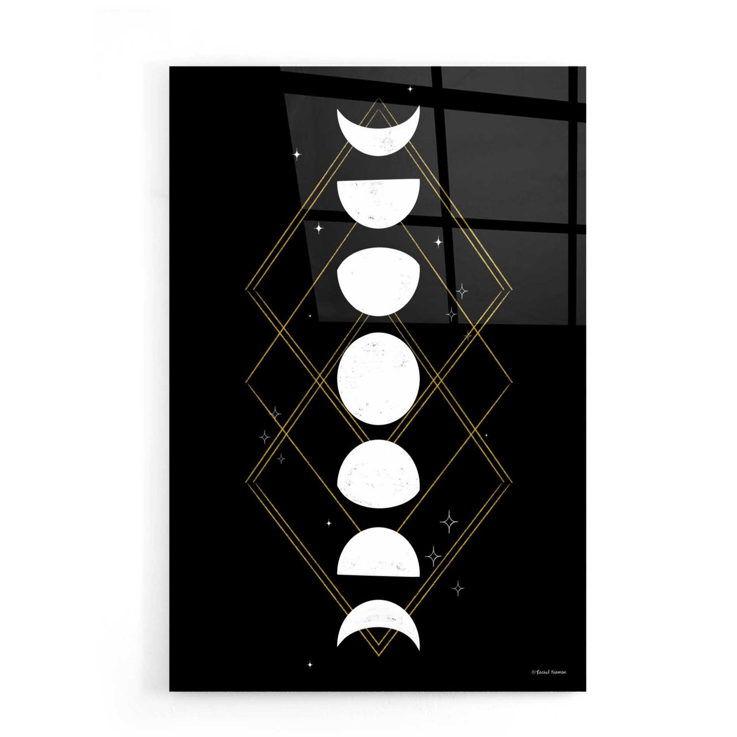 Epic Art 'Geometric Moon Phases' by Rachel Nieman, Acrylic Glass Wall Art,16x24