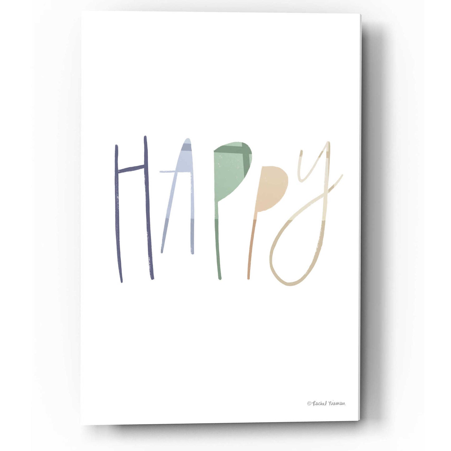 Epic Art 'Happy' by Rachel Nieman, Acrylic Glass Wall Art,12x16