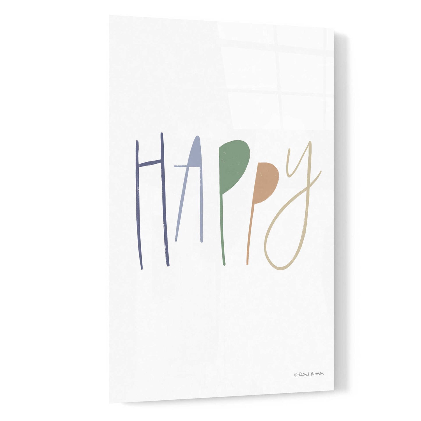 Epic Art 'Happy' by Rachel Nieman, Acrylic Glass Wall Art,16x24