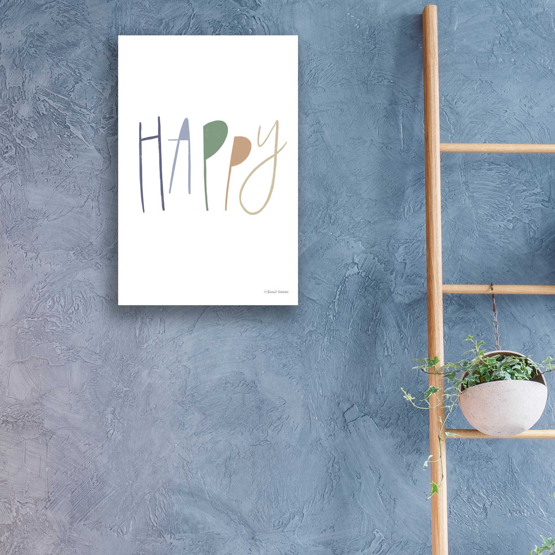 Epic Art 'Happy' by Rachel Nieman, Acrylic Glass Wall Art,16x24