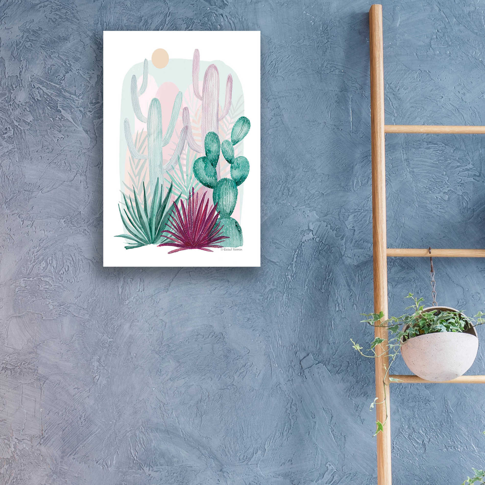 Epic Art 'Cactus Summer' by Rachel Nieman, Acrylic Glass Wall Art,16x24