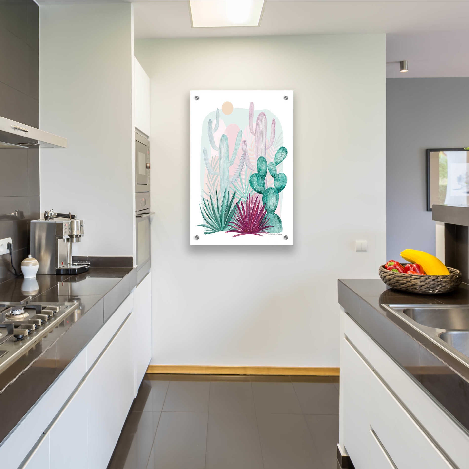 Epic Art 'Cactus Summer' by Rachel Nieman, Acrylic Glass Wall Art,24x36