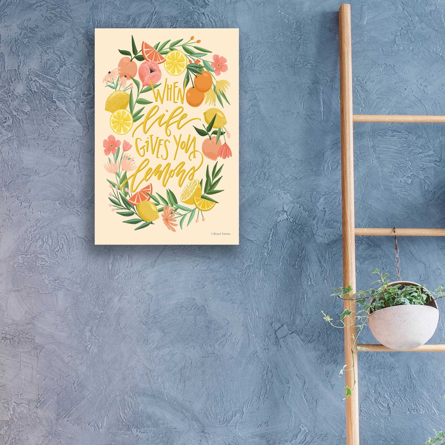 Epic Art 'When Life Gives You Lemons' by Rachel Nieman, Acrylic Glass Wall Art,16x24