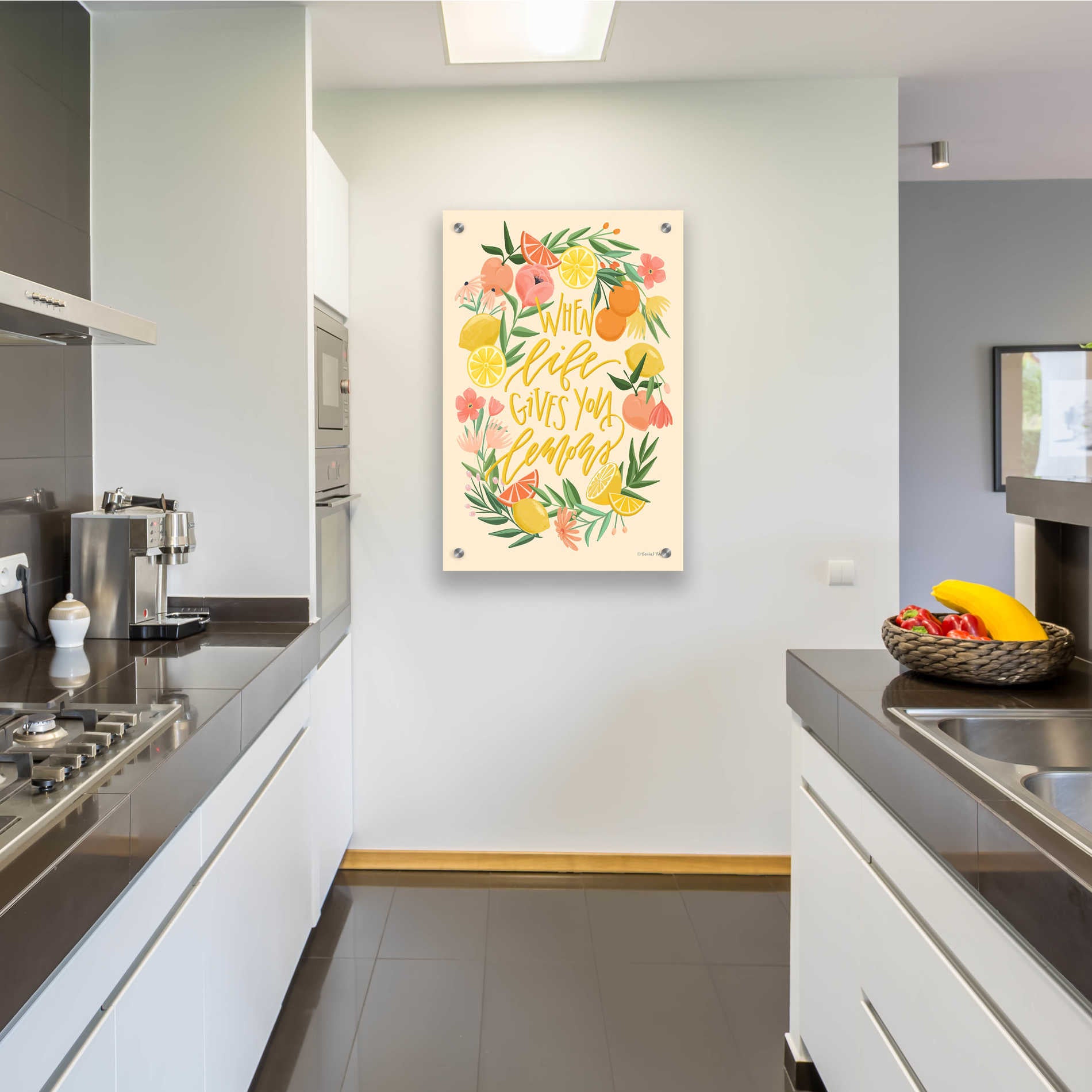 Epic Art 'When Life Gives You Lemons' by Rachel Nieman, Acrylic Glass Wall Art,24x36