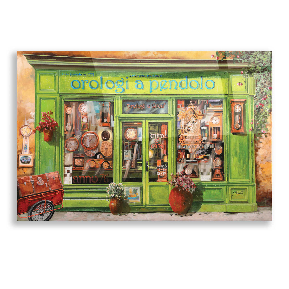 Epic Art 'Orologi a Pendolo' by Guido Borelli, Acrylic Glass Wall Art