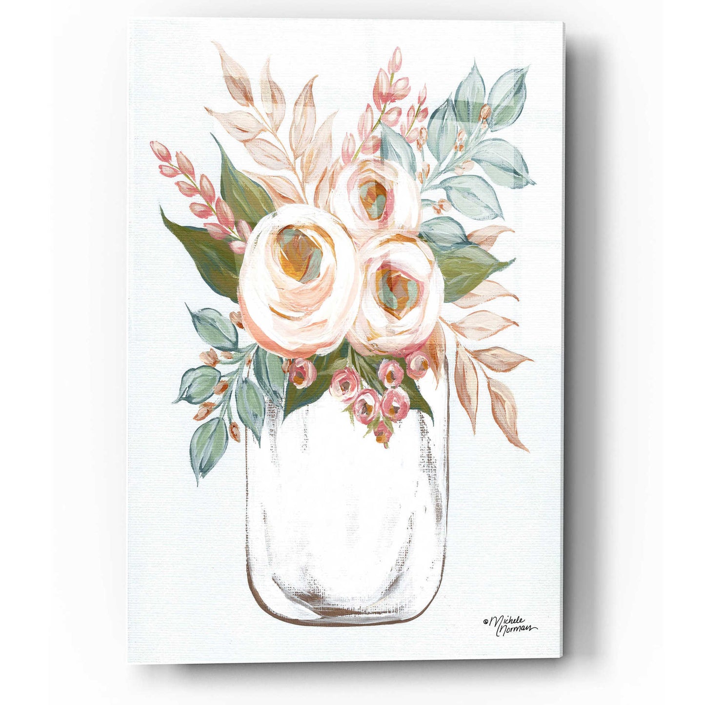 Epic Art 'Floral Jar' by Michele Norman, Acrylic Glass Wall Art,12x16