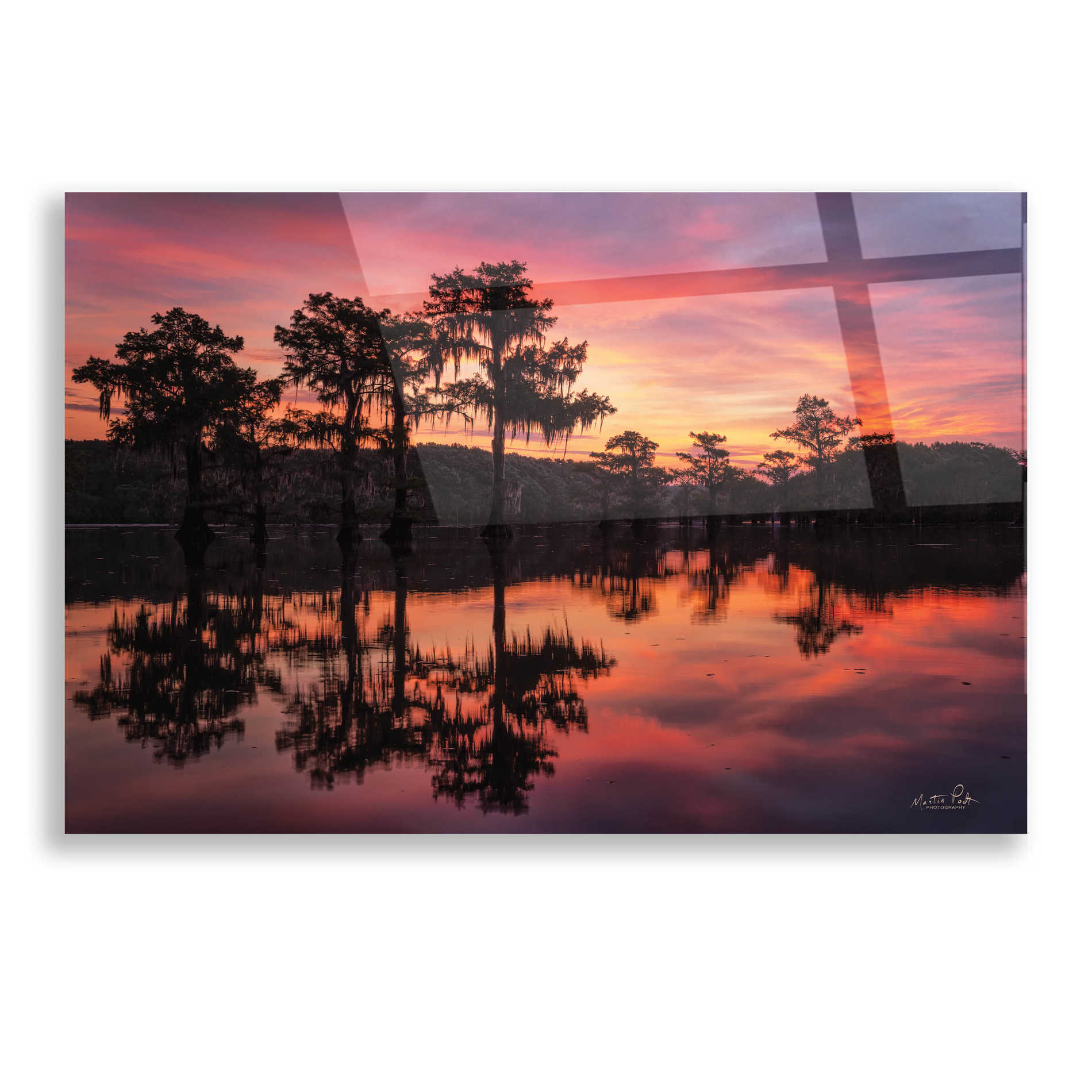 Epic Art 'Swamp on Fire' by Martin Podt, Acrylic Glass Wall Art,16x12