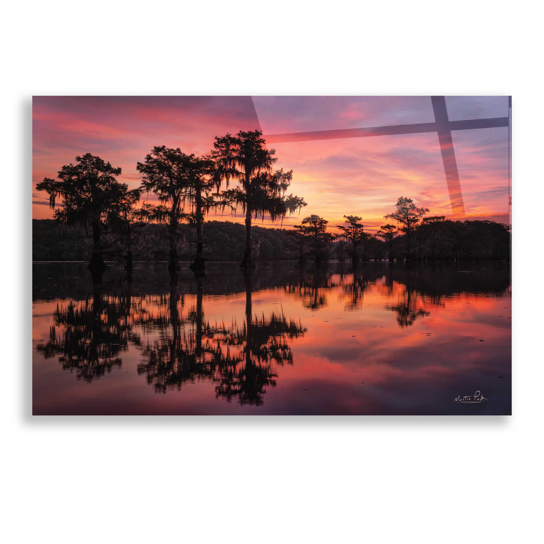 Epic Art 'Swamp on Fire' by Martin Podt, Acrylic Glass Wall Art,24x16