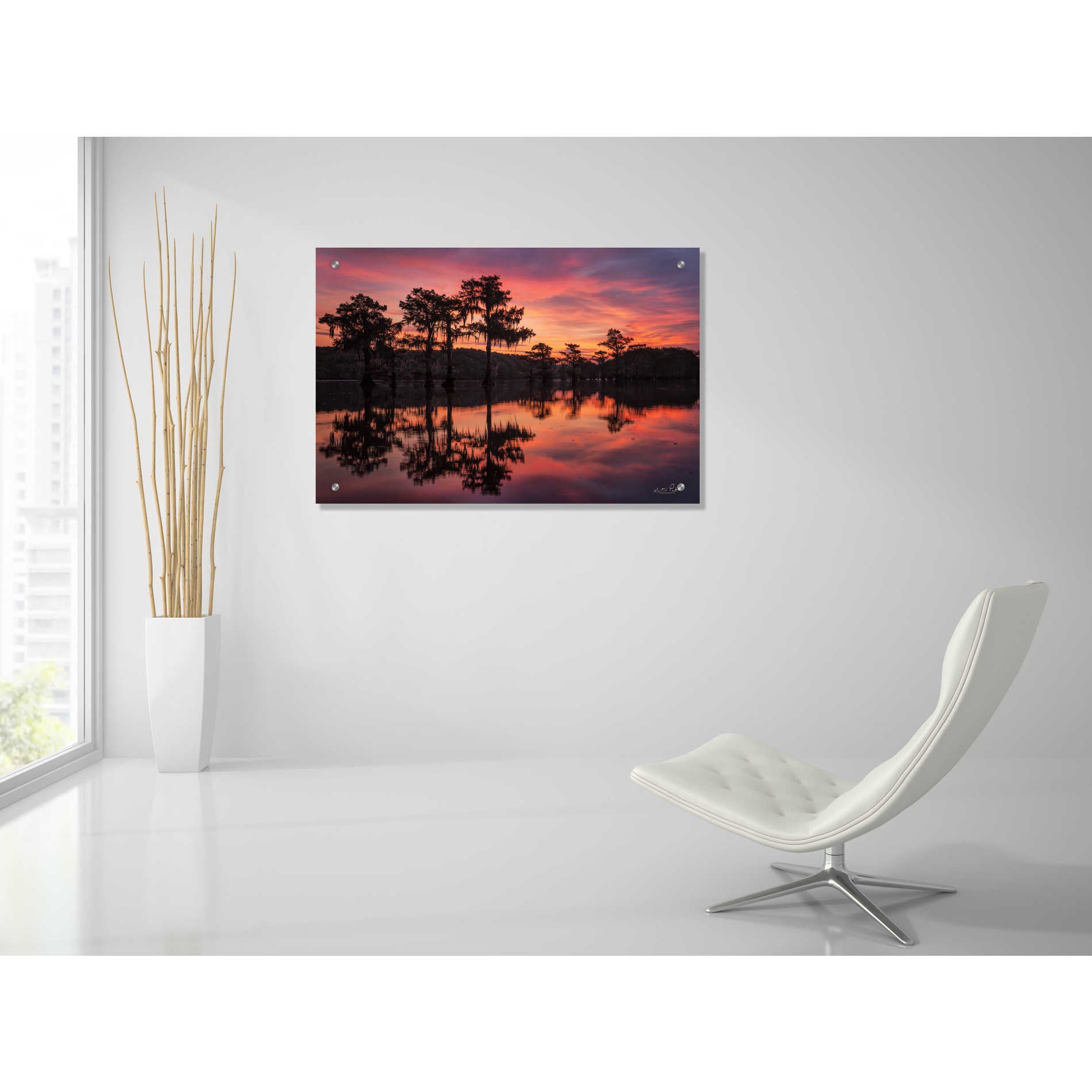 Epic Art 'Swamp on Fire' by Martin Podt, Acrylic Glass Wall Art,36x24