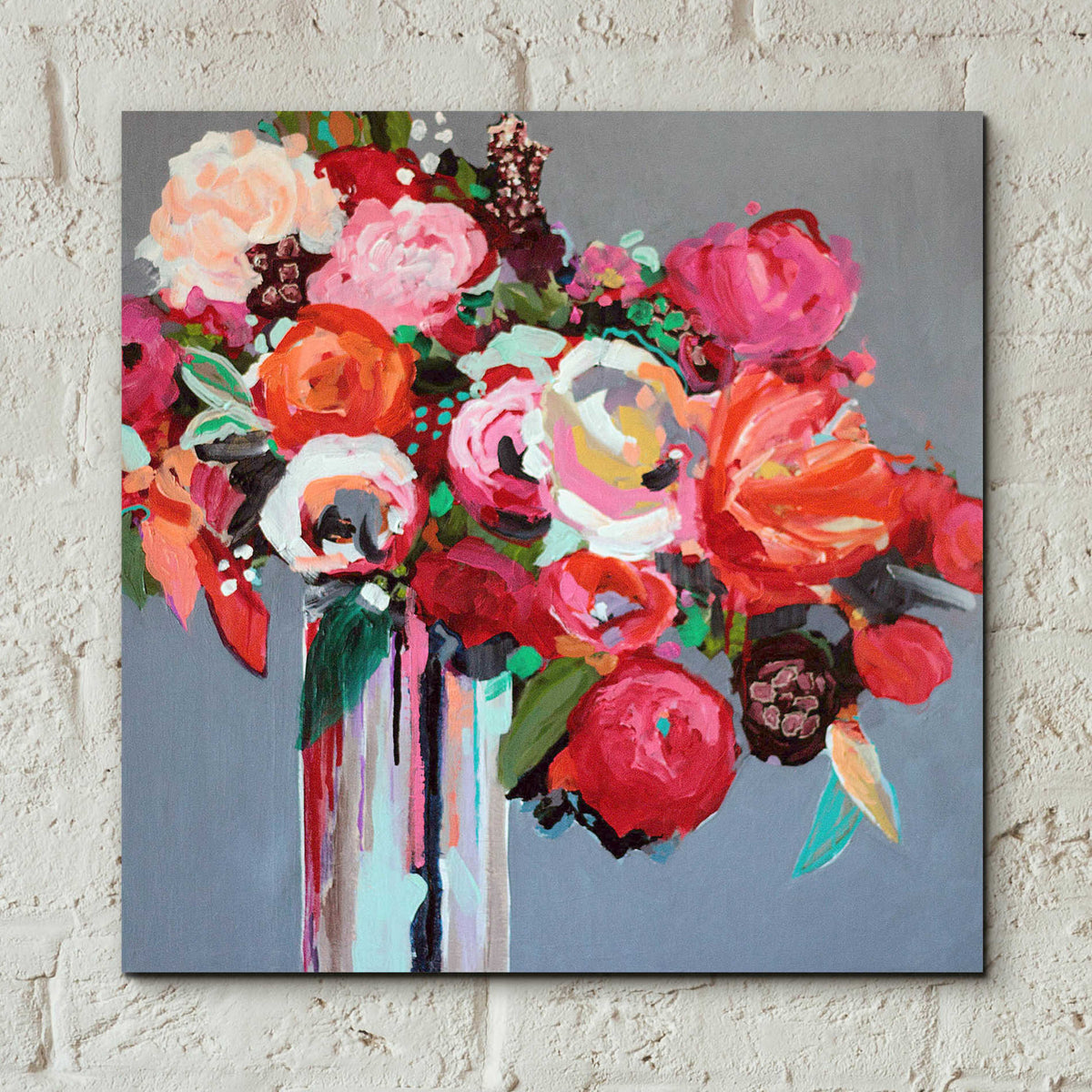 Epic Art 'Confetti' by Jacqueline Brewer, Acrylic Glass Wall Art,12x12