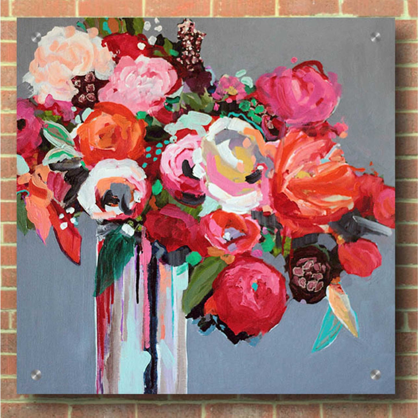 Epic Art 'Confetti' by Jacqueline Brewer, Acrylic Glass Wall Art,36x36