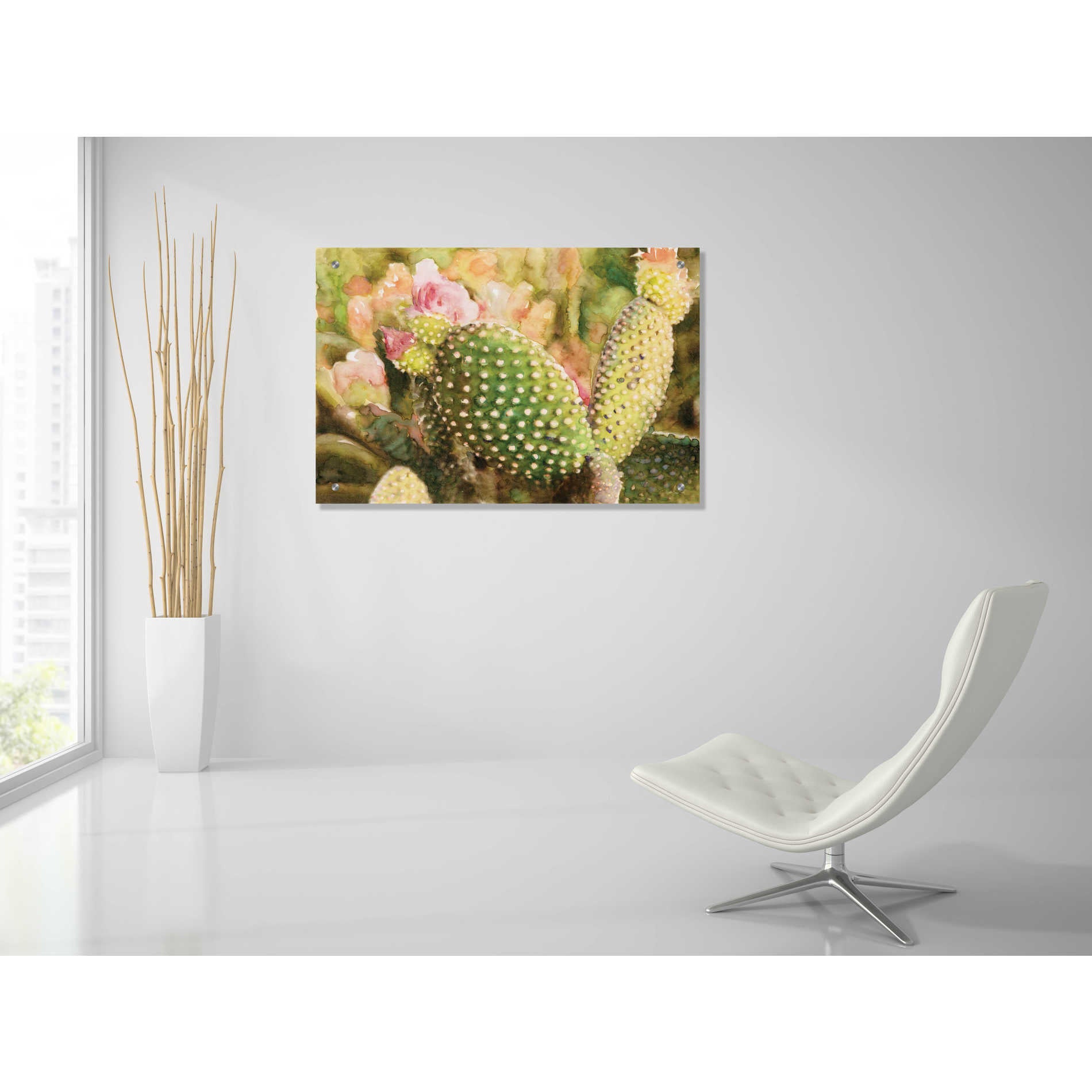 Epic Art 'Cactus Flowers' by Stellar Design Studio, Acrylic Glass Wall Art,36x24