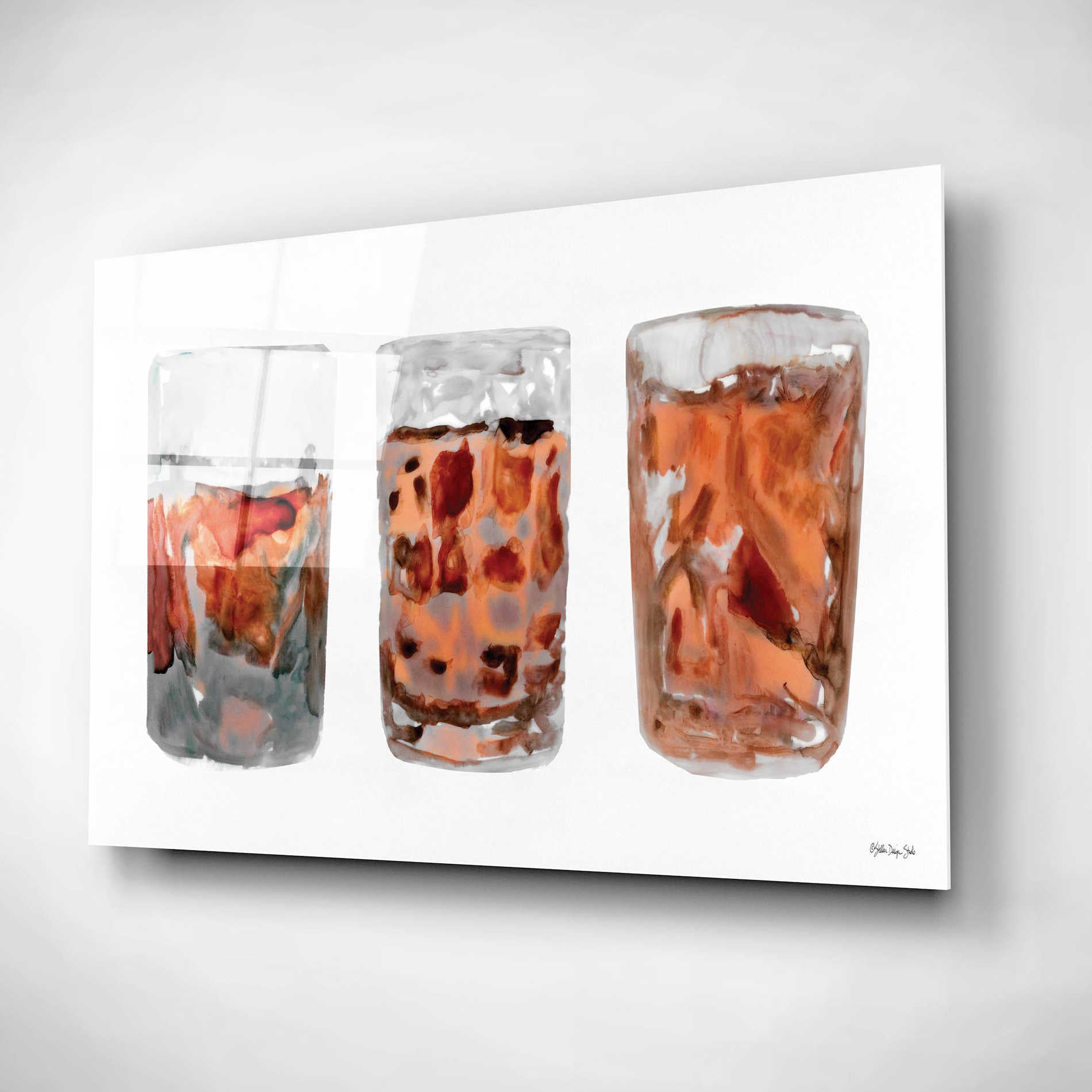 Epic Art 'Bourbon Glasses 2' by Stellar Design Studio, Acrylic Glass Wall Art,16x12