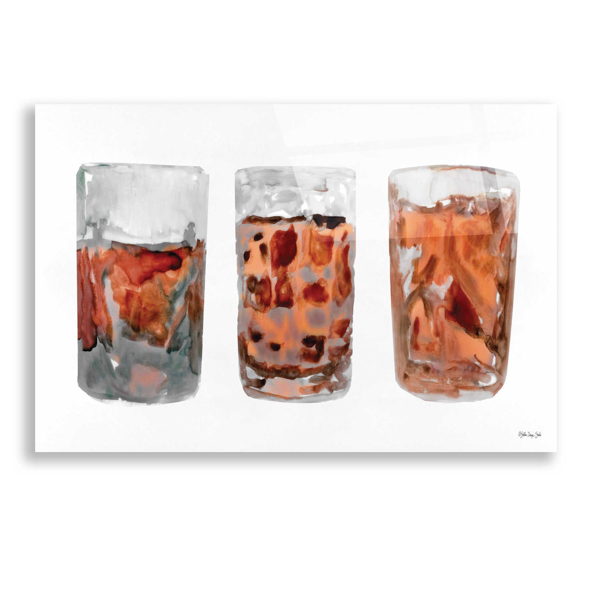 Epic Art 'Bourbon Glasses 2' by Stellar Design Studio, Acrylic Glass Wall Art,24x16