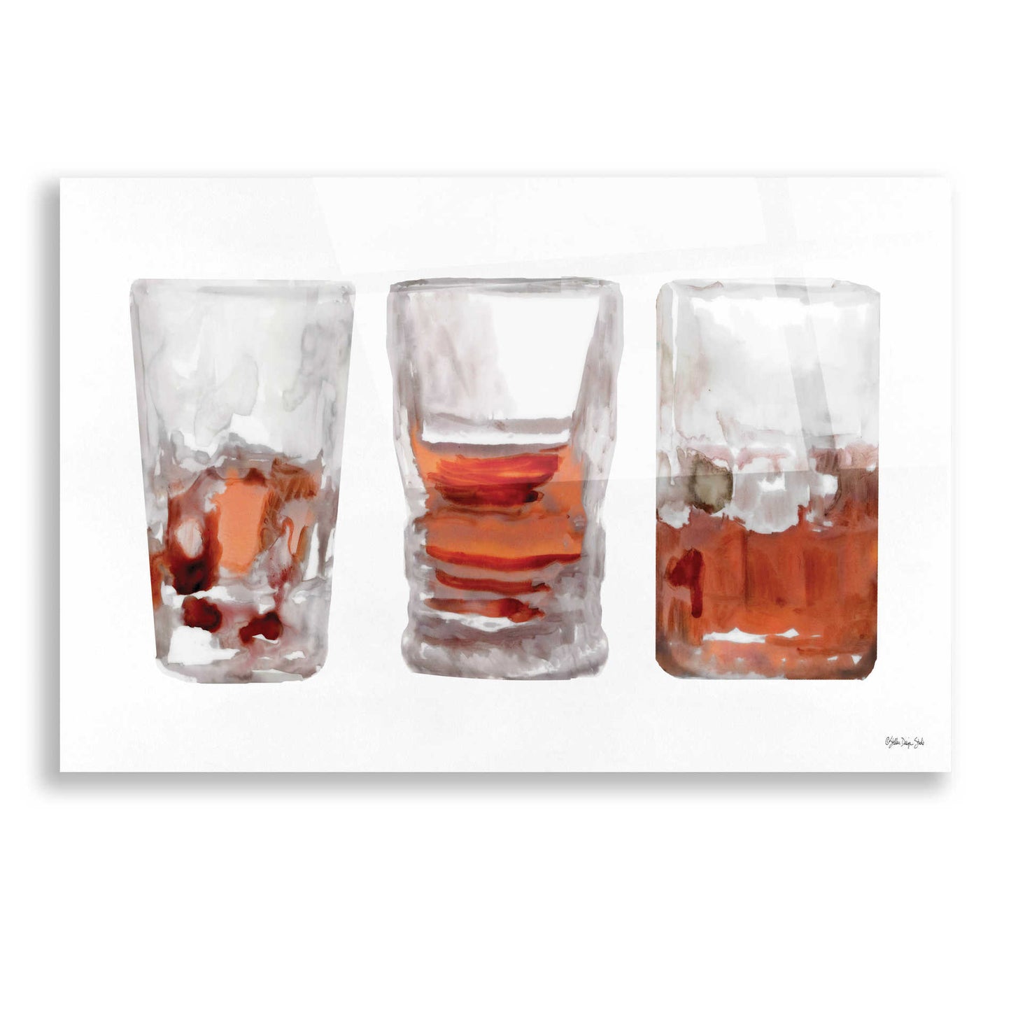 Epic Art 'Bourbon Glasses 1' by Stellar Design Studio, Acrylic Glass Wall Art,16x12