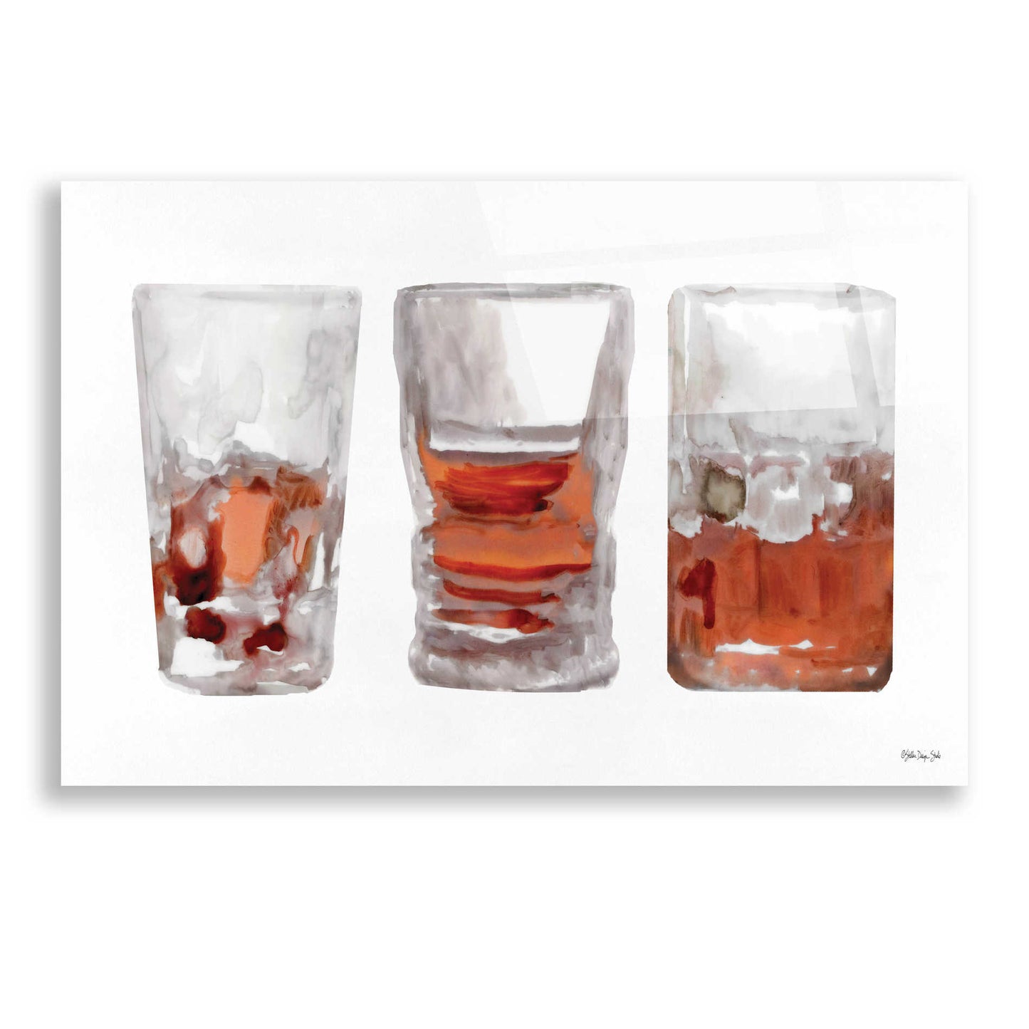 Epic Art 'Bourbon Glasses 1' by Stellar Design Studio, Acrylic Glass Wall Art,24x16