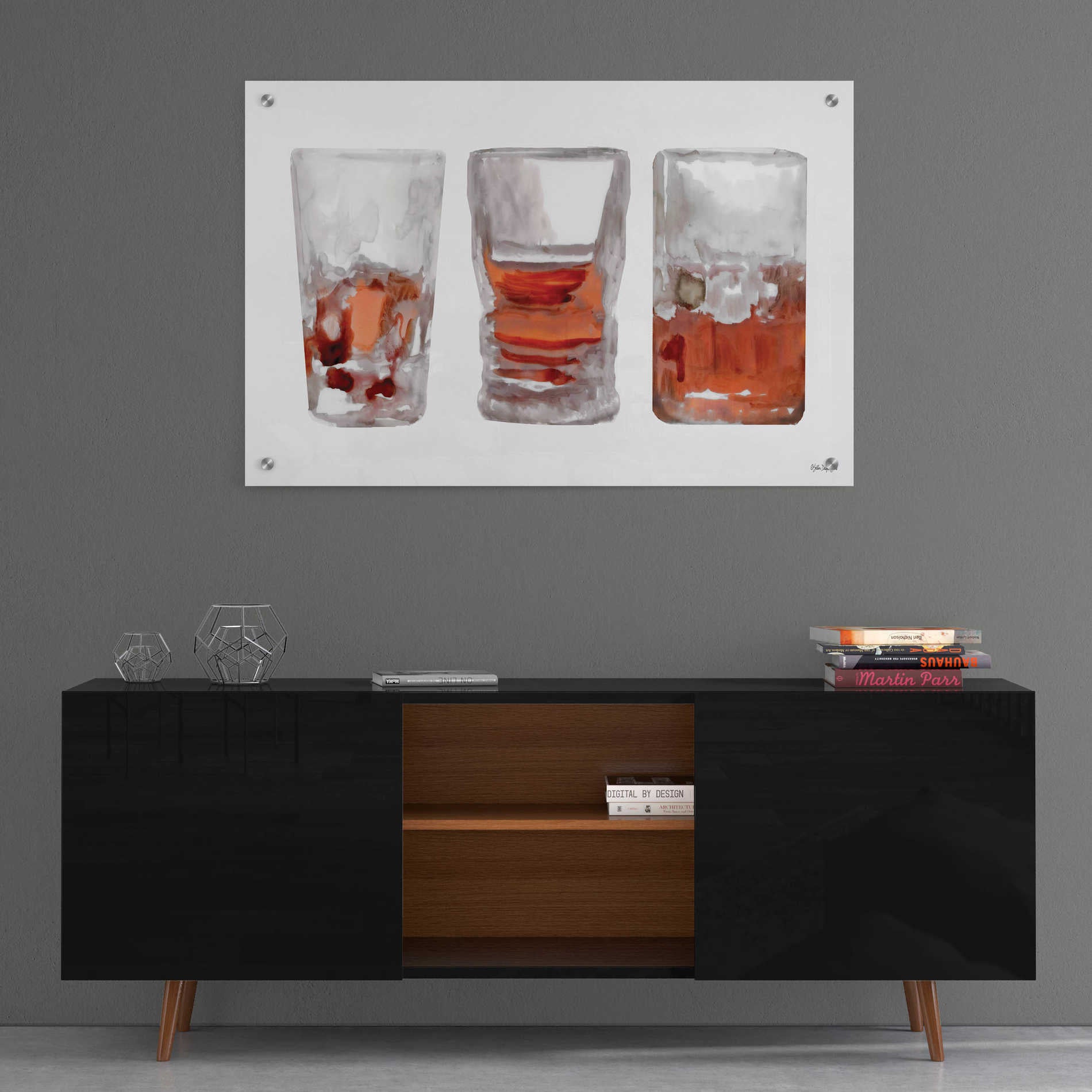 Epic Art 'Bourbon Glasses 1' by Stellar Design Studio, Acrylic Glass Wall Art,36x24