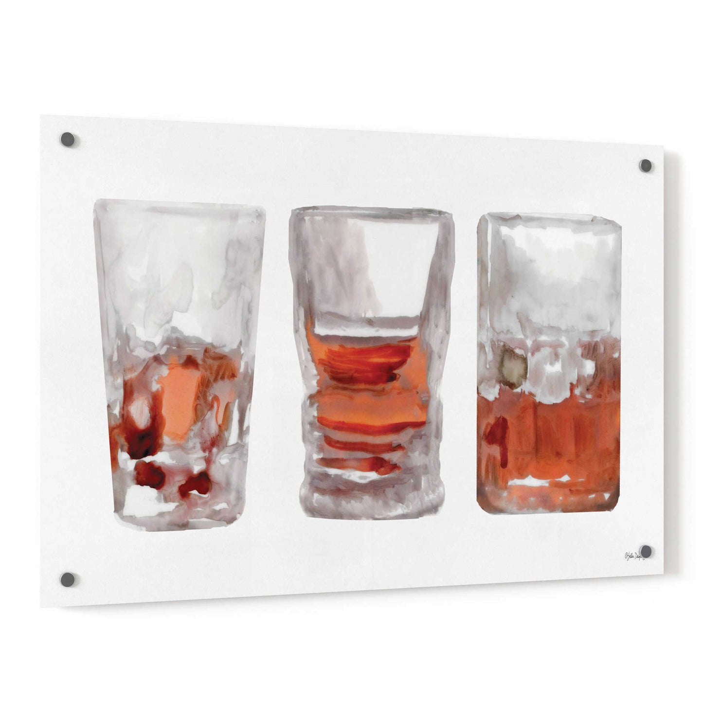 Epic Art 'Bourbon Glasses 1' by Stellar Design Studio, Acrylic Glass Wall Art,36x24