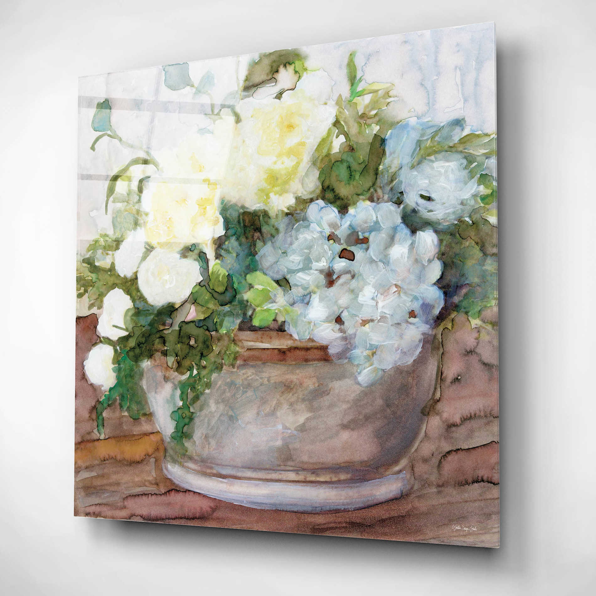 Epic Art 'Country Basket of Blooms II' by Stellar Design Studio, Acrylic Glass Wall Art,12x12