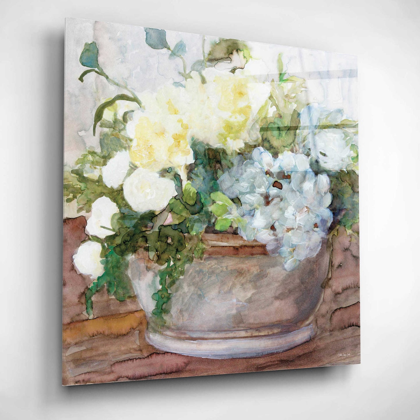 Epic Art 'Country Basket of Blooms II' by Stellar Design Studio, Acrylic Glass Wall Art,12x12