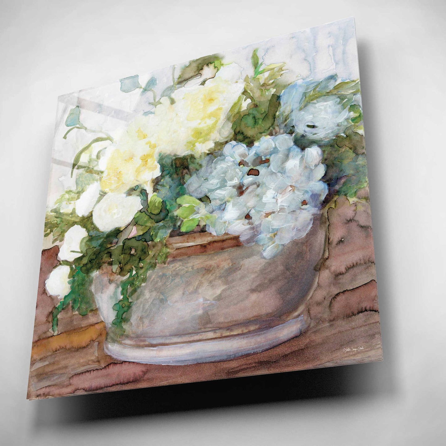 Epic Art 'Country Basket of Blooms II' by Stellar Design Studio, Acrylic Glass Wall Art,12x12