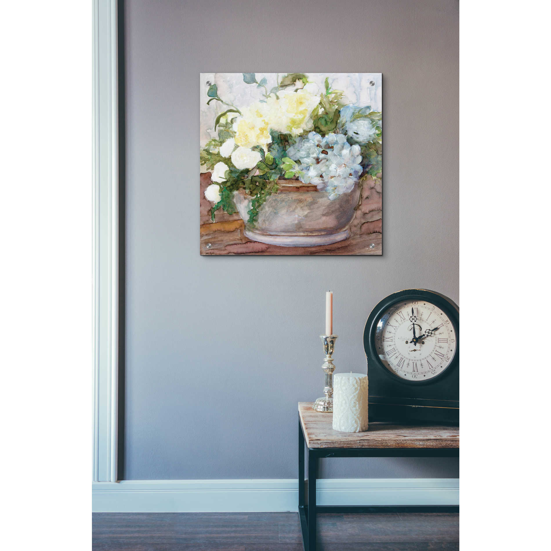 Epic Art 'Country Basket of Blooms II' by Stellar Design Studio, Acrylic Glass Wall Art,24x24